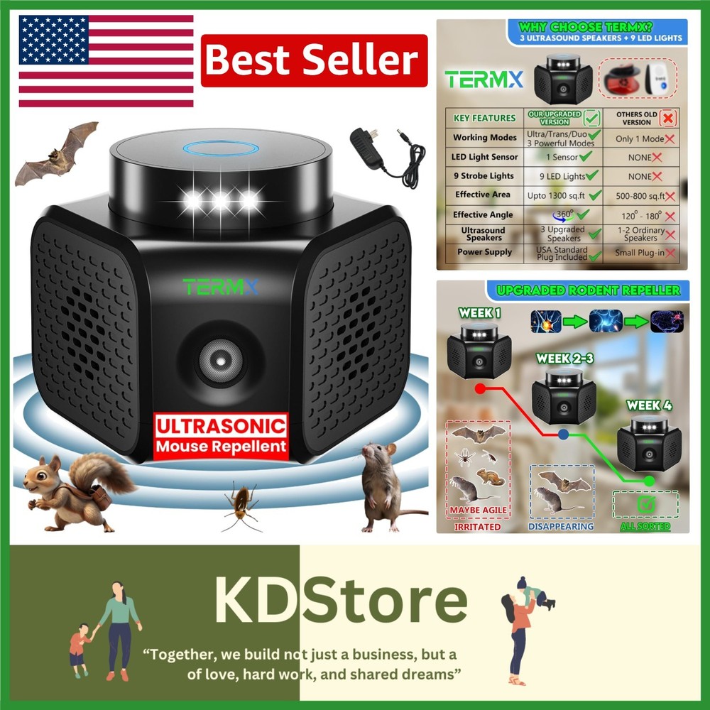 Electronic Ultrasonic Mouse and Rat Deterrent - Effective Pest Control Solution