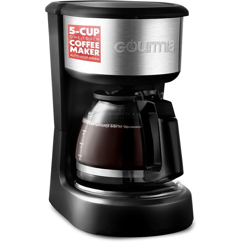 One Touch Coffee Maker 5 Cup Fast Brewing Keep Warm Function Easy View Window US