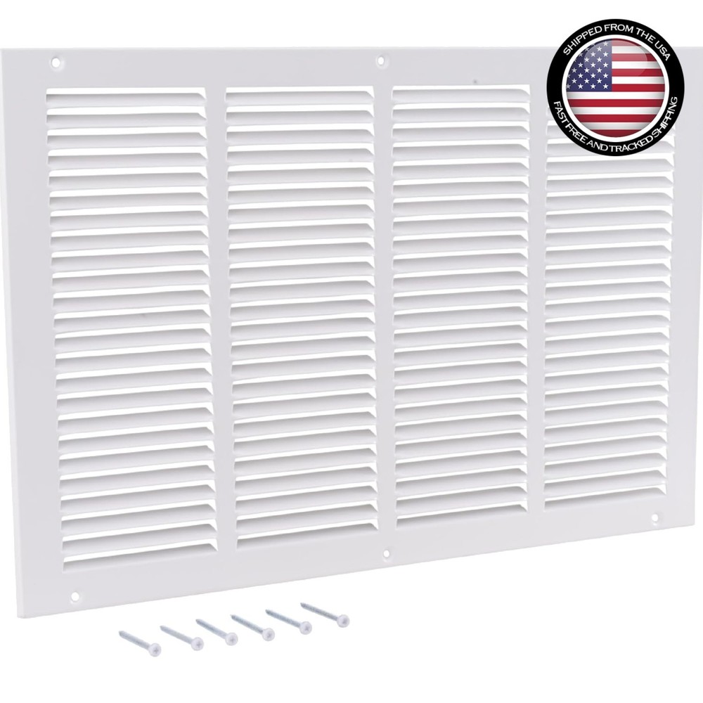 Versatile 20x12 Solid Steel Return Air Grille for Wall or Ceiling Installations