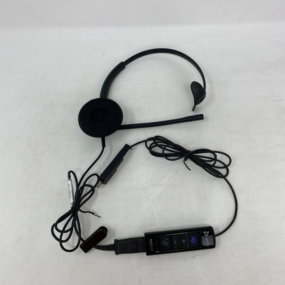 Plantronics Poly HW520 Headset with Poly DA85-M Adapter - TESTED