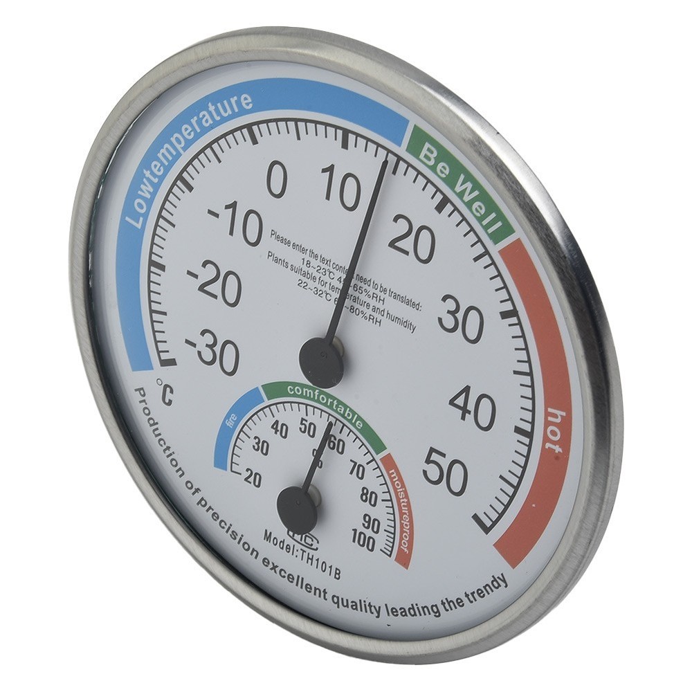 Hygrometer Thermometer ABS Range: 20-Diameter 13cm Classroom