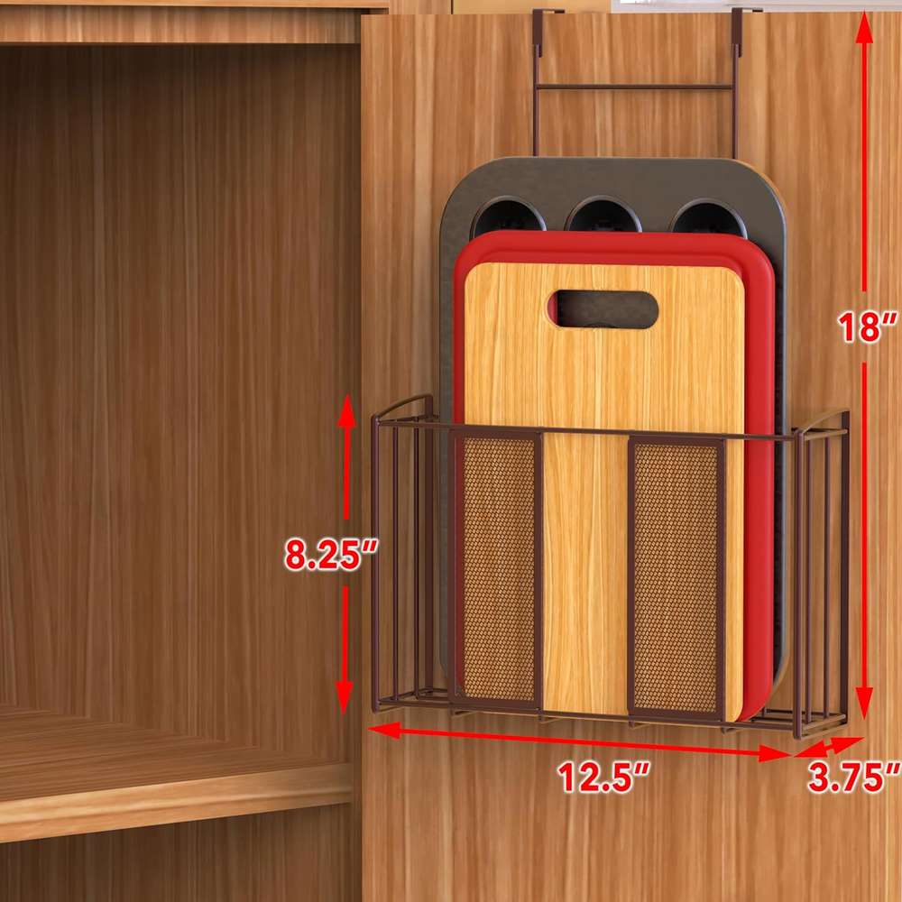 over Cabinet Door Organizer, Mesh Bronze