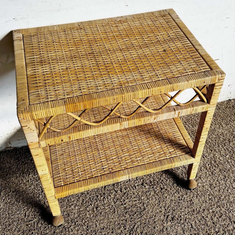 Boho Chic Wicker Two Tier Cart