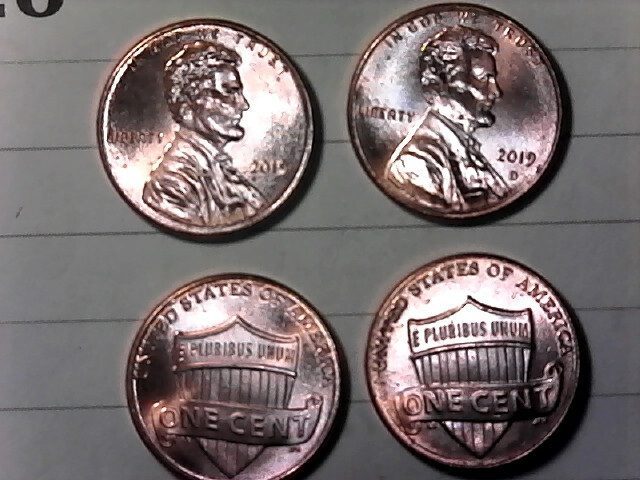 2019  P & D Lincoln Shield Cent / Penny Set UNC (2 Coins) **