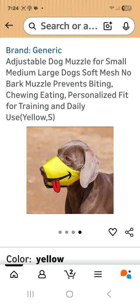 Adjustable Dog Muzzle For Small-Med Dogs. No Bark Muzzle Prevents Biting Chewing