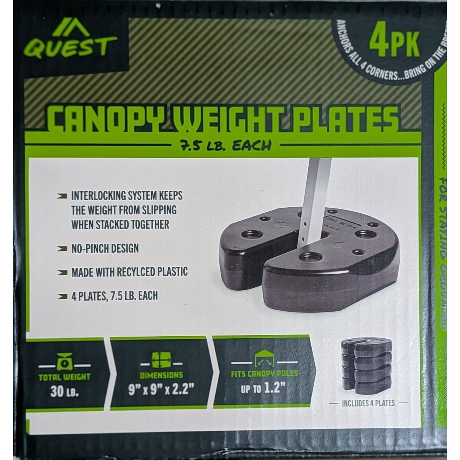 Canopy Weights, Quest, Qty 4 Total Weight 30 lbs
