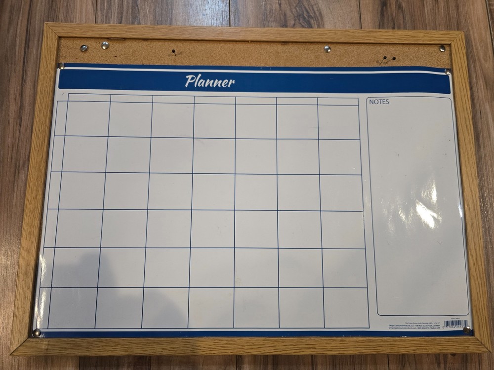 press board planner with dry erase board