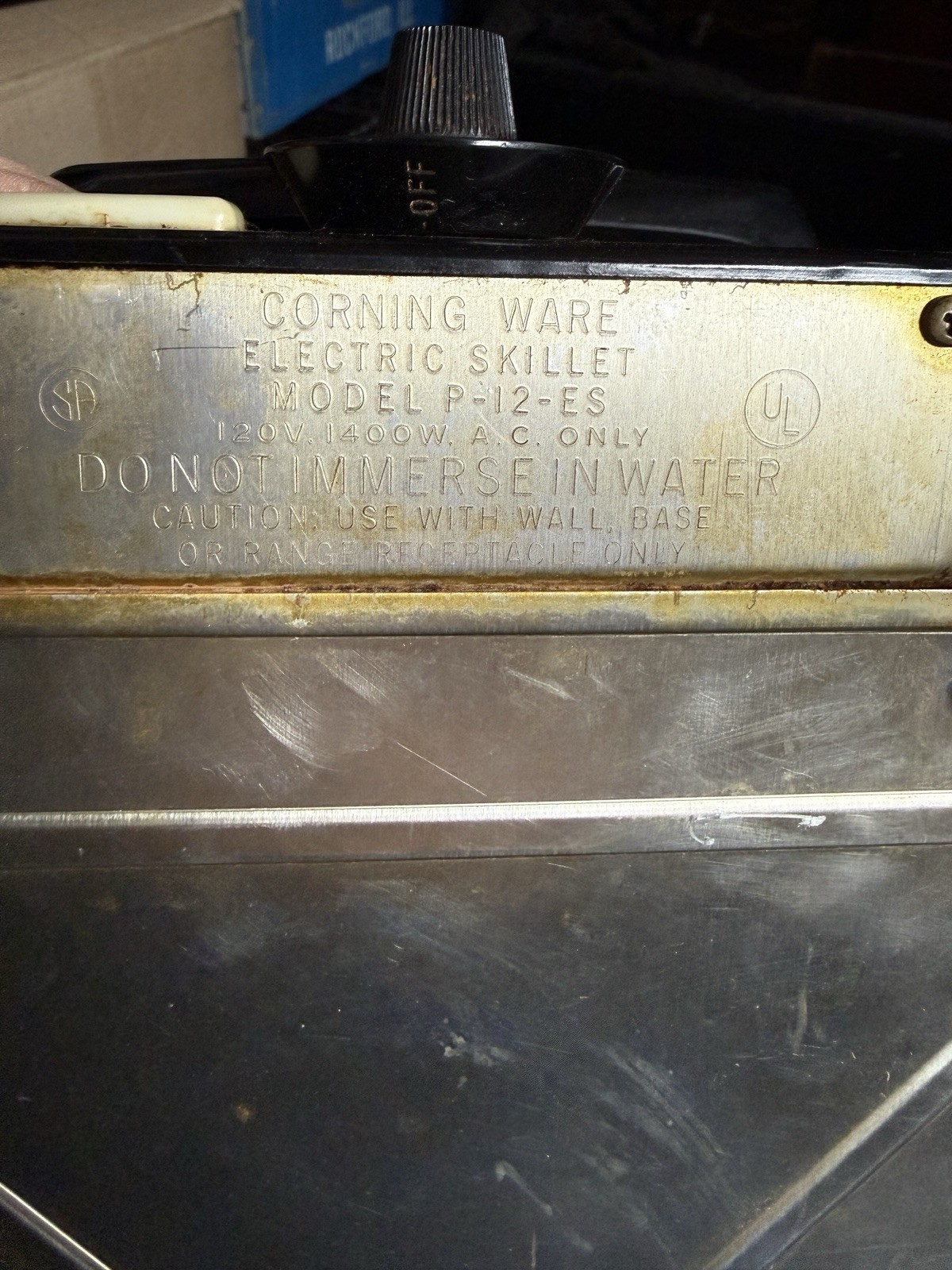 Vintage Corning Ware Electromatic Electric Skillet Hot Plate Warmer P-12-ES