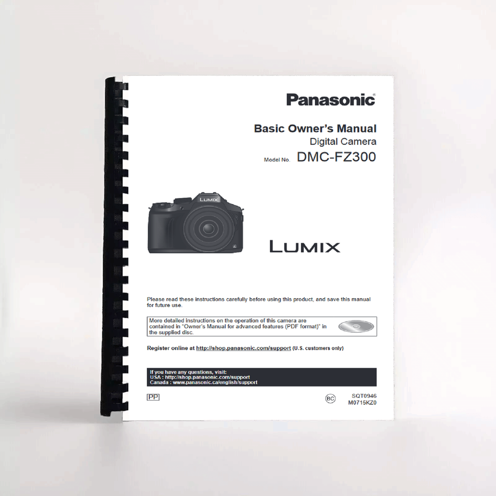 Owners Manual for Panasonic DMC- FZ300 Camera