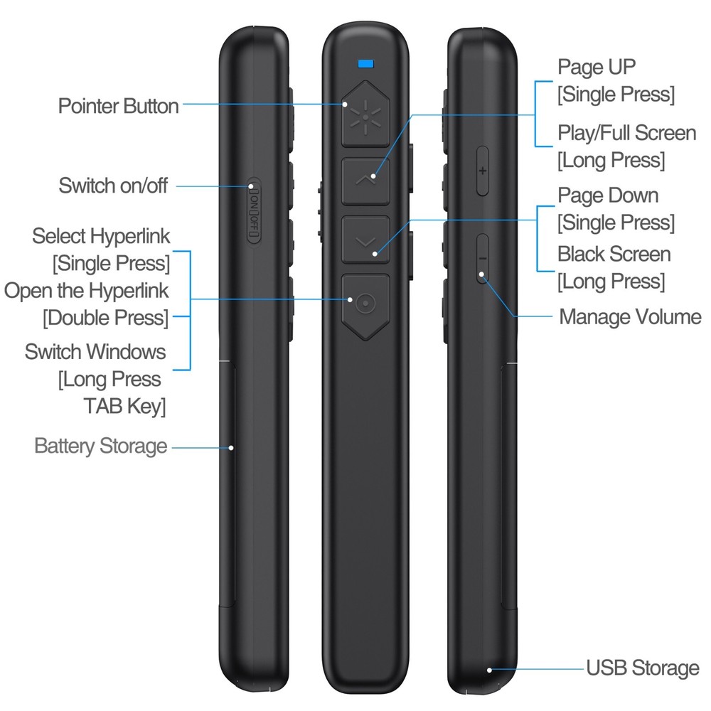Presentation Cicker Wireless Presenter Remote PowerPointer Clicker Laser Pointer