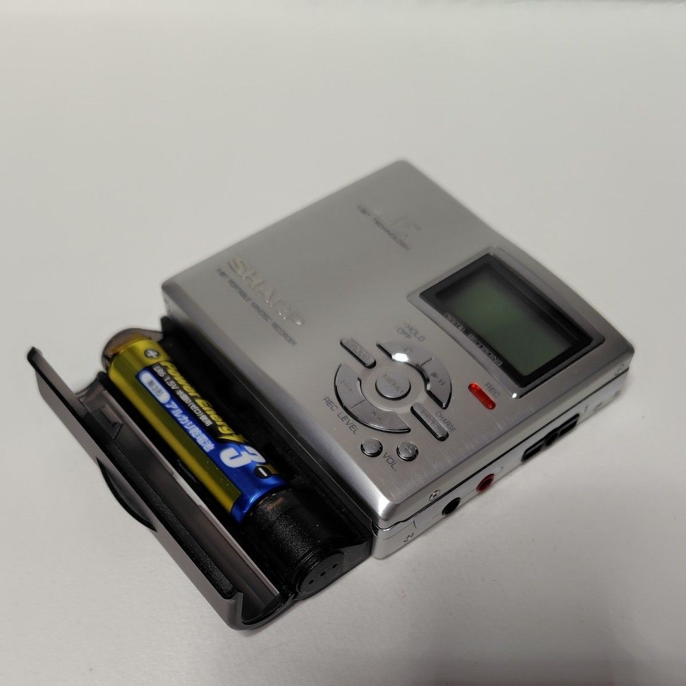 SHARP MD-DR7-S MiniDisc Recorder Portable 1bit MD Player Silver Audio Tested