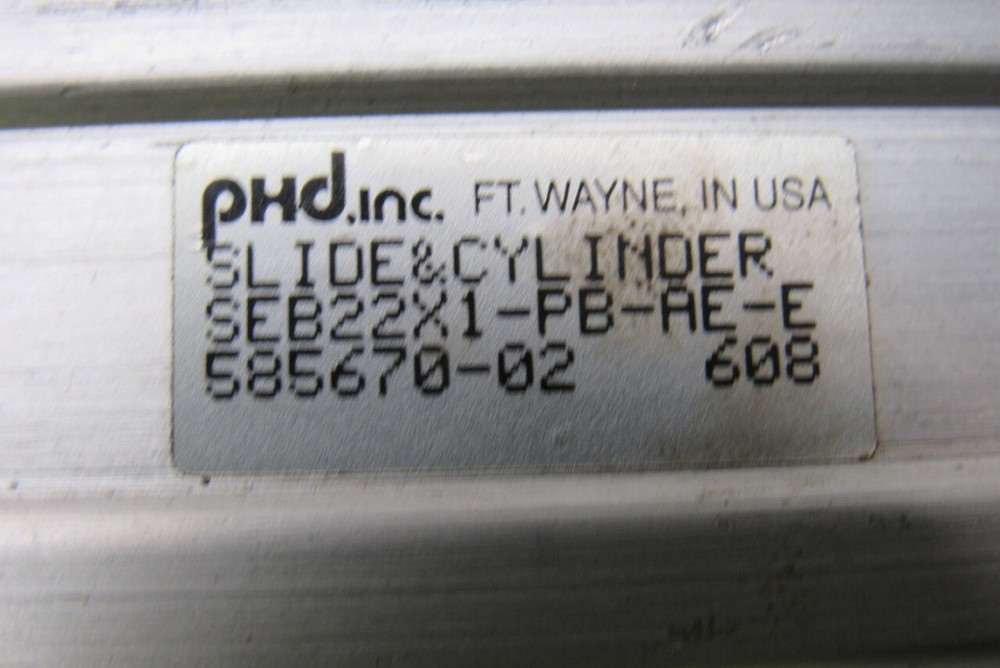 PHD SEB22X1-PB-AE-E Pneumatic Linear Slide & Cylinder Assembly