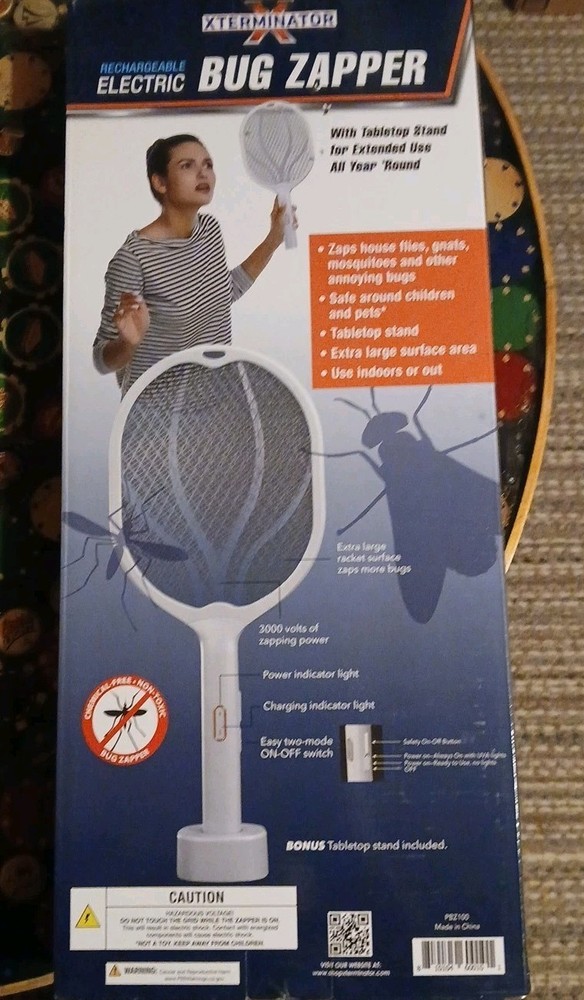 Electric Bug Zapper Racket 3000V USB Xterminator Unopened