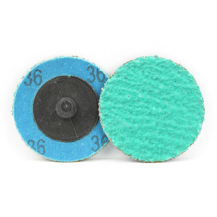 SATC 50PCS 2" Green Zirconia Roll Lock Die Grinder Sanding Grinding Disc 36 Grit