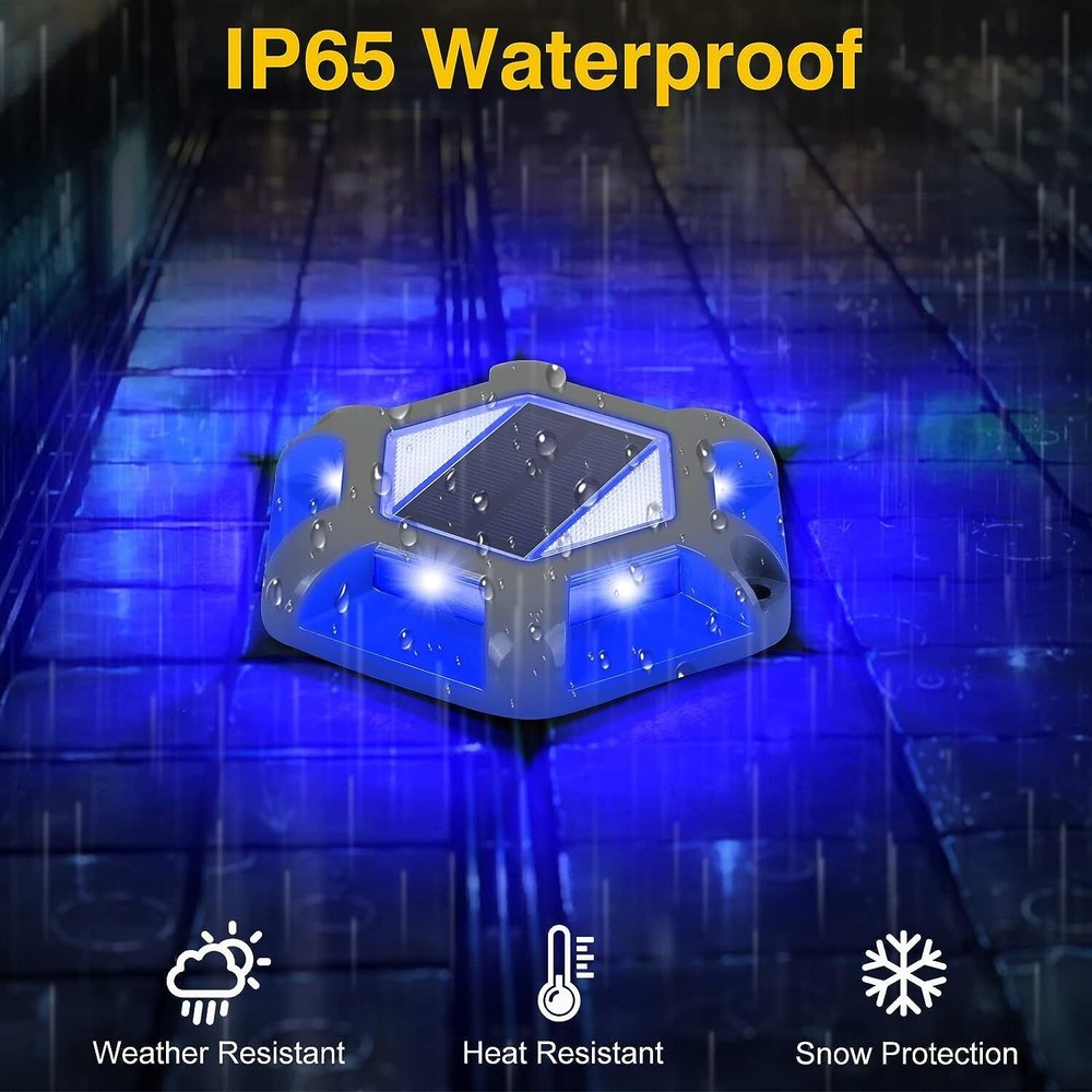 4Pcs Solar LED Deck Lights Outdoor Landscape Light Path Driveway Step Dock Light