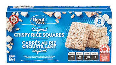 Great Value Crispy Rice Squares, 176g/6.2oz., {Imported from Canada}
