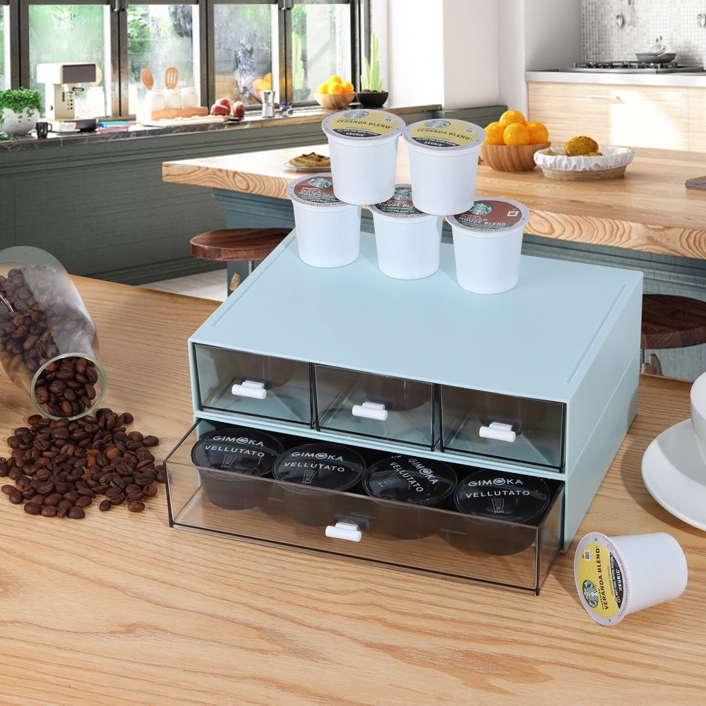Desk Craft Organizer and Storage with 7 Flat Drawers, Stackable Plastic Deskt...