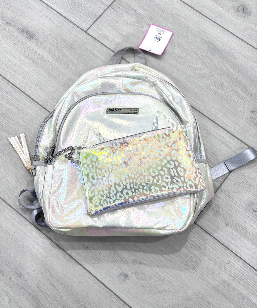 Justice Metallic Backpack with Wristlet