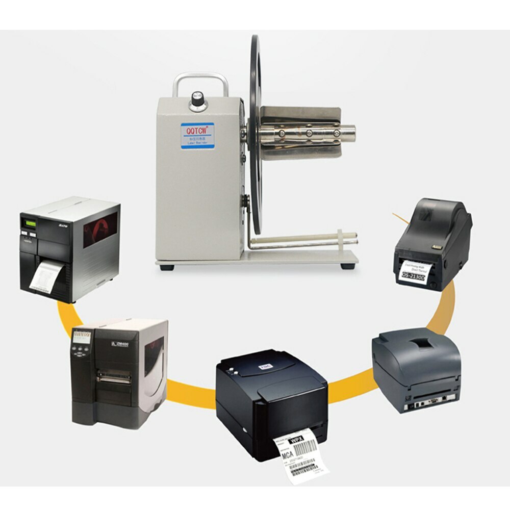 Automatic Label Rewinding Machine Barcode Label Rewinder Stickers Turning Device