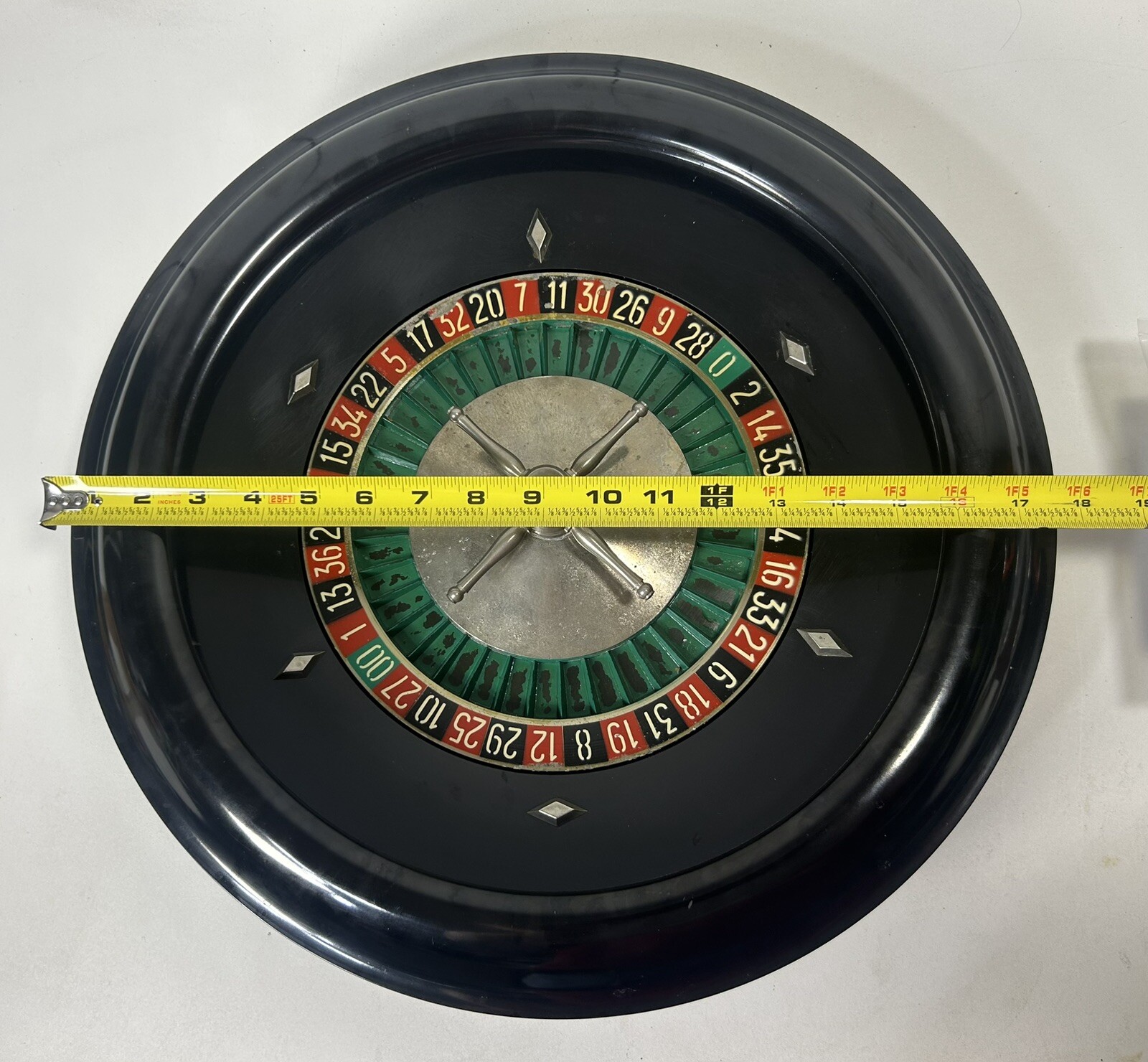 VINTAGE TABLETOP ROULETTE WHEEL ANTIQUE GAMBLING GAMING CASINO MADE FRANCE VIDEO