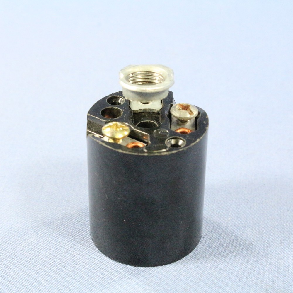 Leviton 3352-8 Black Phenolic Lampholder Light Socket Hickey E26 Medium Base