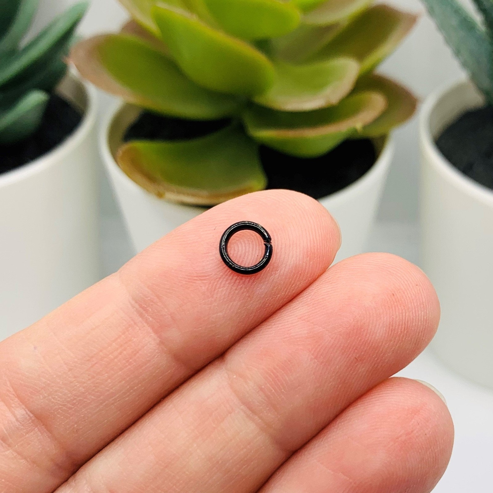 6mm, 18g, Black Open Jump Rings - US Seller