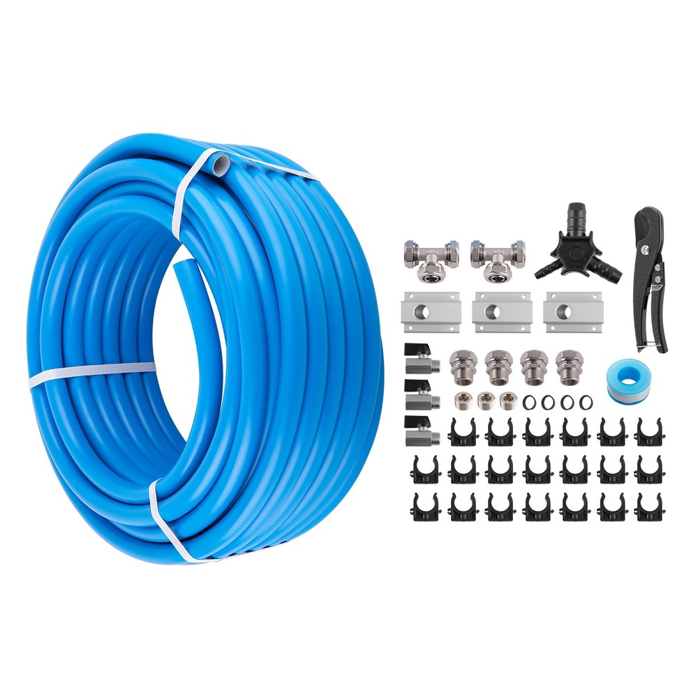 Air Compressor Piping System 100ft Flexible Line Kit with Installation Tools