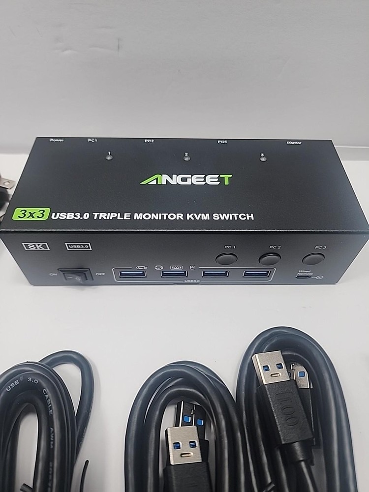 Angeet KVM Switch 3 Monitors
