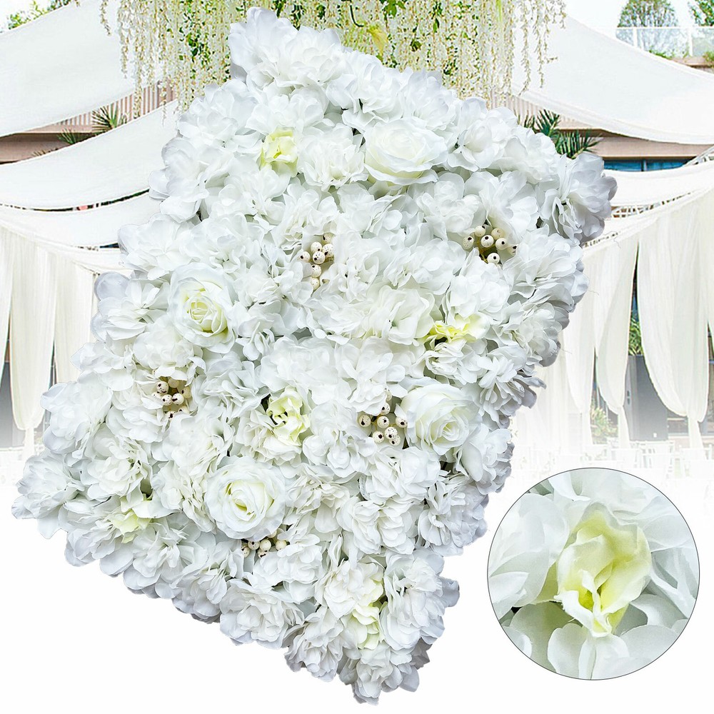 12x Artificial Flower Wall Panel Wedding Event Party Backdrop Flower Wall Panel