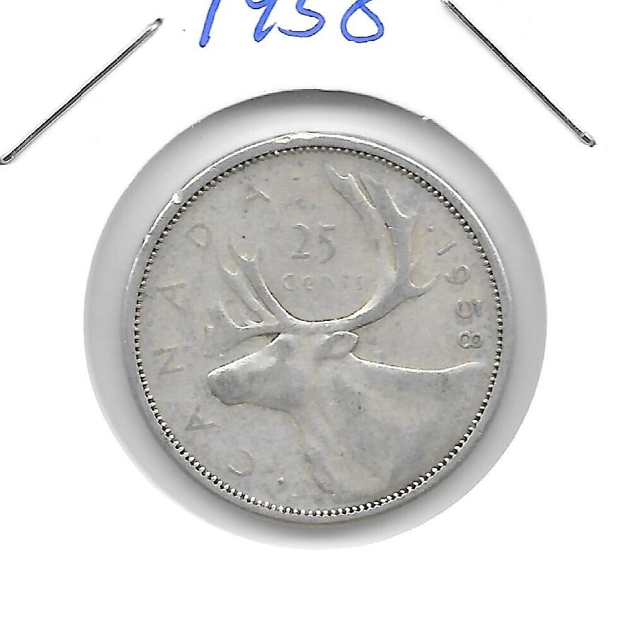 1958 CANADIAN 25 CENT QUARTER NICE (SILVER)