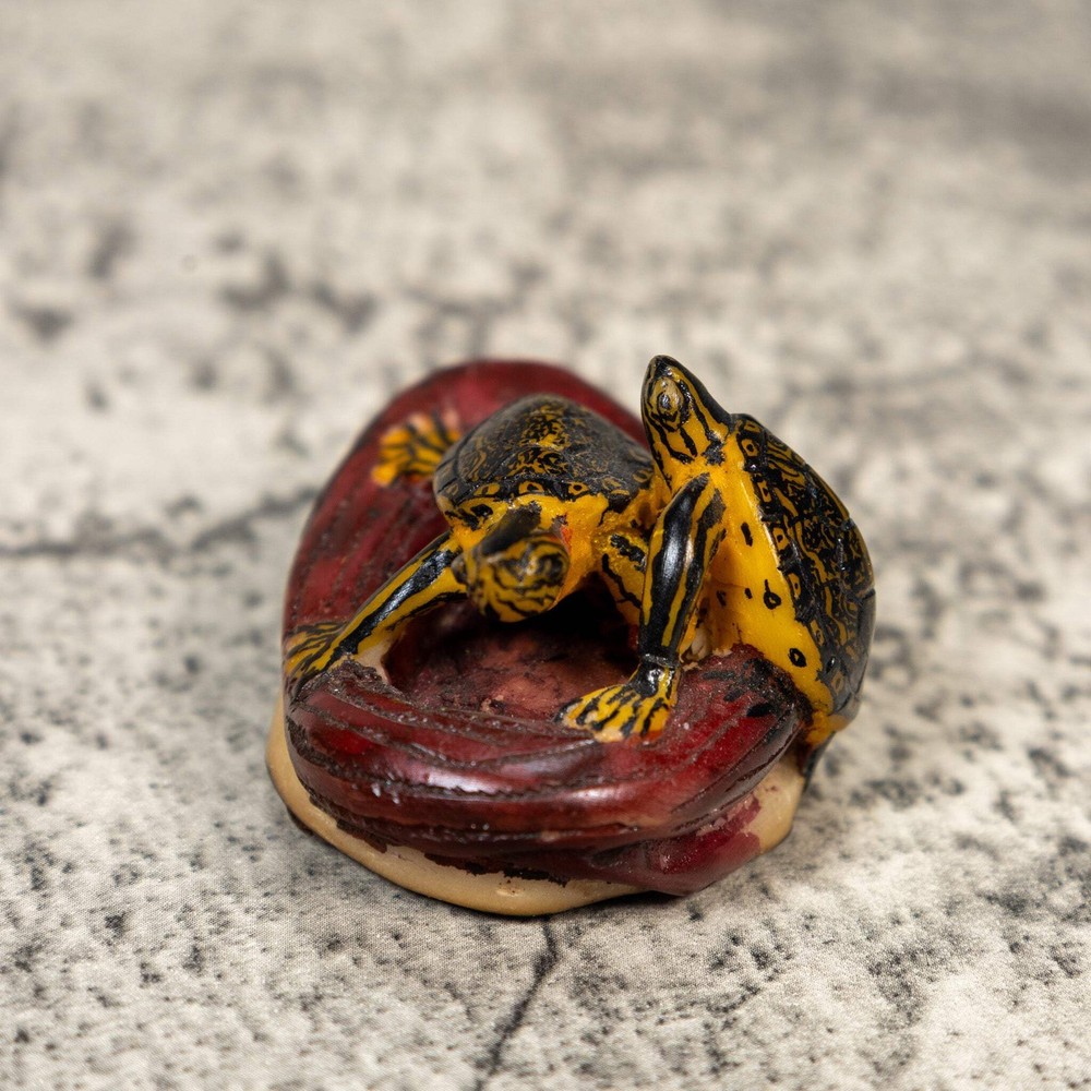 Double Turtle Tortoise Tagua Carving