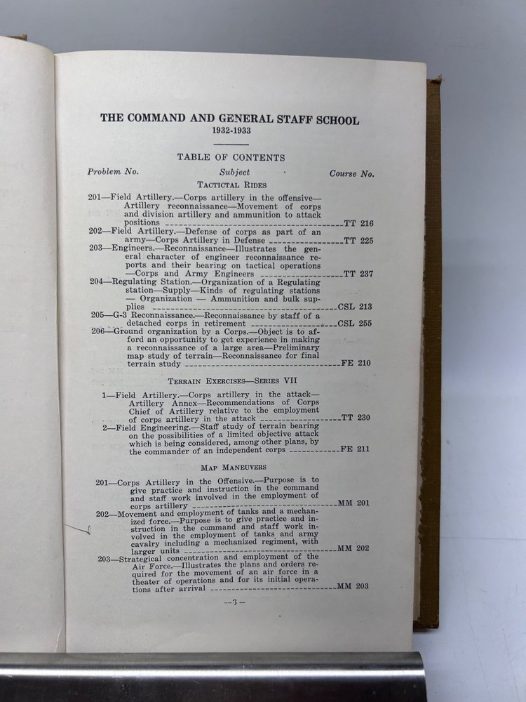 Command and General Staff School, Problems Second Year Course 1932-1933