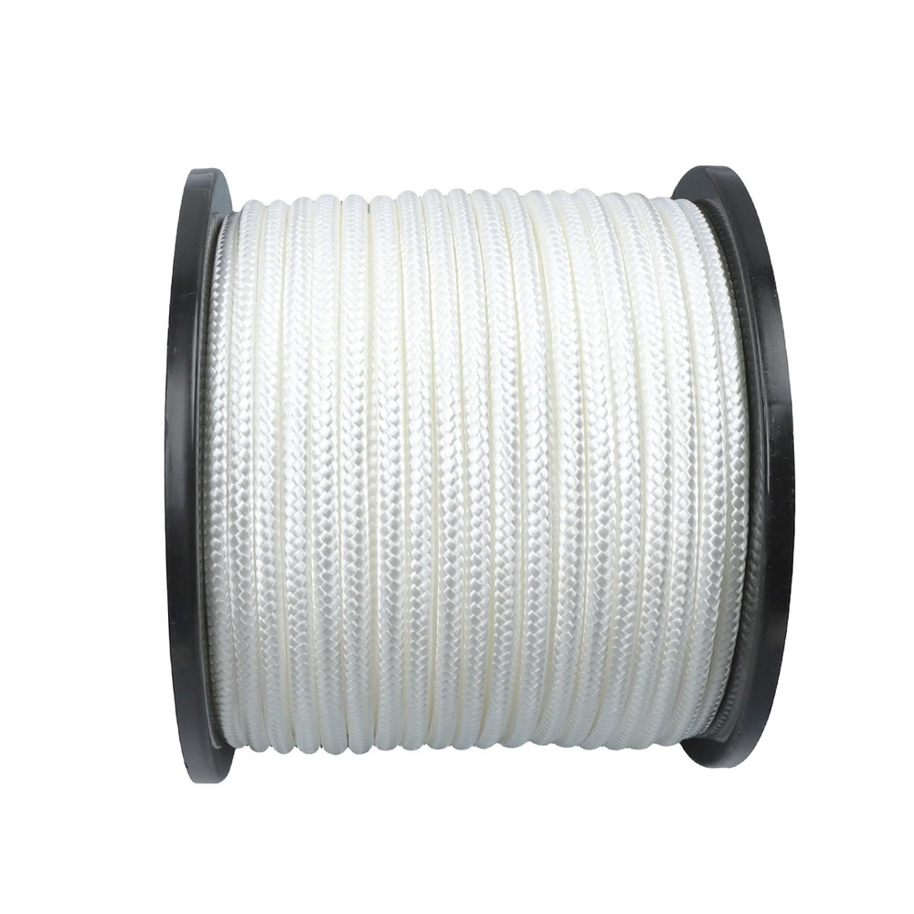 3/8" × 250' Multipurpose White Nylon Rope Sturdy Spool Solid Braid Rope