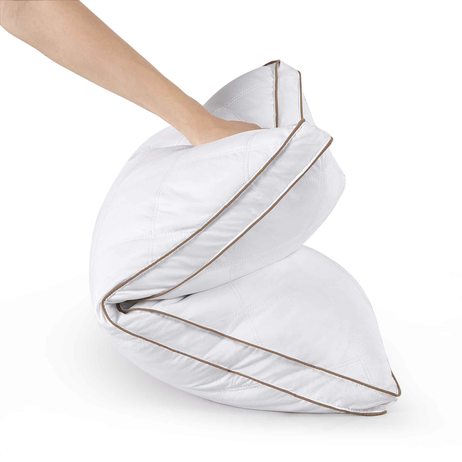 Peace Nest Set of 2 Bed Pillows Gusset Down Feather , King or Queen Size