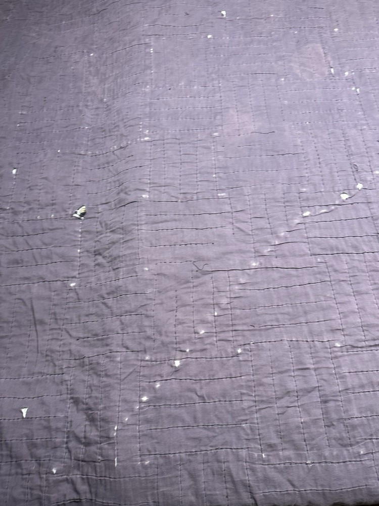Vintage Full Size Purple Velvet Like quilt Patchwork Square pattern 80x80”