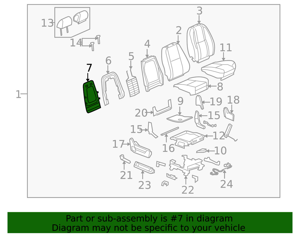 Genuine GM Ebony Front Seat Back Finish Panel 20926203