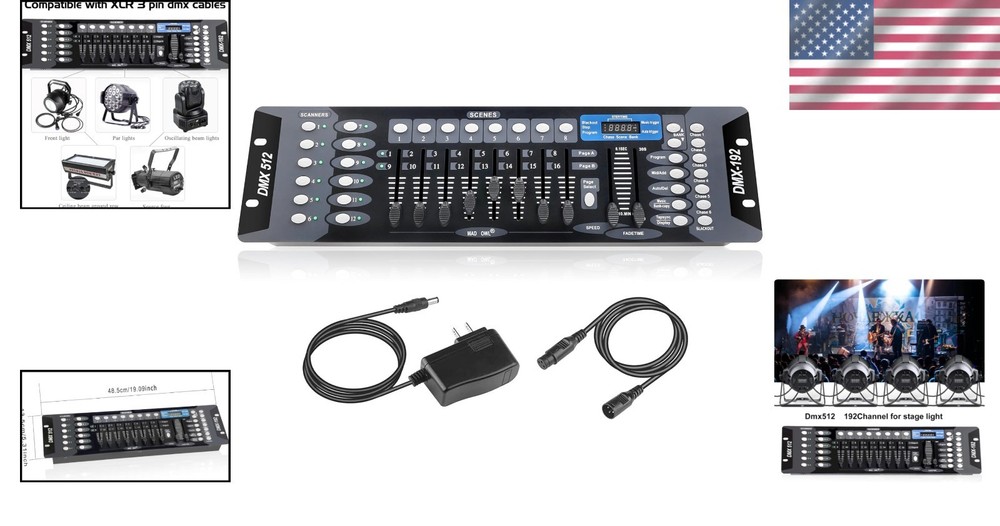 Versatile 192 Channel DMX Controller for Seamless DJ and Stage Lighting Control