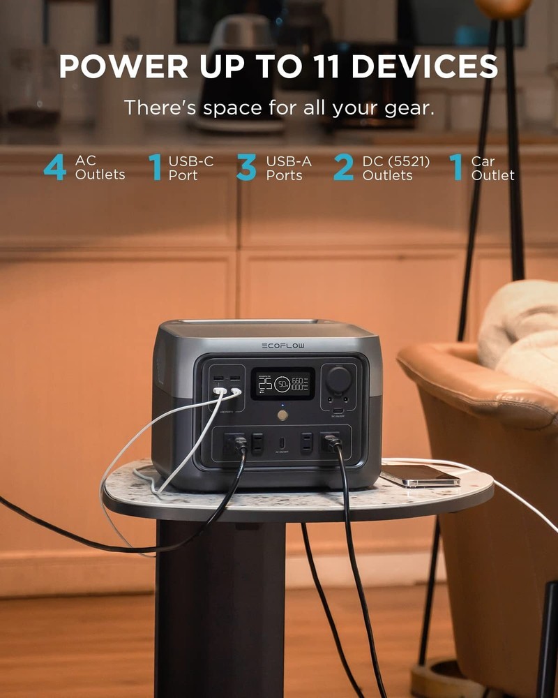 EcoFlow Solar Generator RIVER 2 Max 512Wh+110W Solar Panel Certified Refurbished