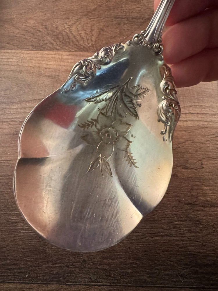 Holmes & Edwards Bonbon Scoop Casserole Server Spoon Imperial Pattern Monogram