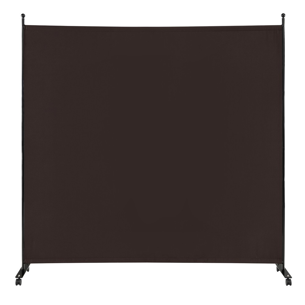 6FT Single Panel Room Divider w/ Wheels Rolling Fabric Partition Privacy Screen