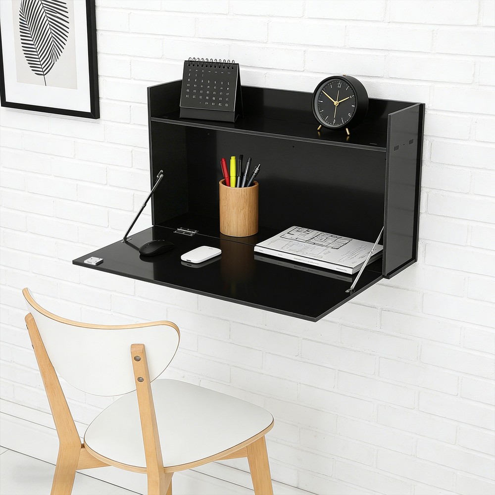 Wall Mounted Desk Cabinet Multifunctional Floating Desk Foldable Table Cabinet