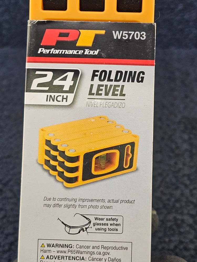 Performance Tool PT W5703: Folding Level 24" Level for Corners & Edges Yellow