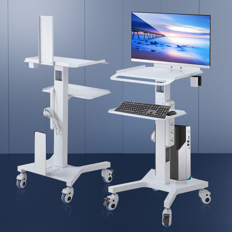 Medical Dental Lab Trolley Cart Intraoral Scanner Mobile Cart Clinic Laptop Rack