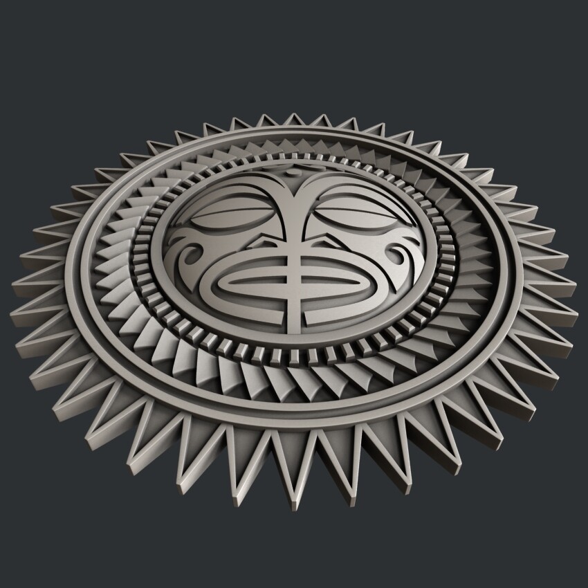 3d STL models for CNC, Artcam, Aspire, polynesia sun