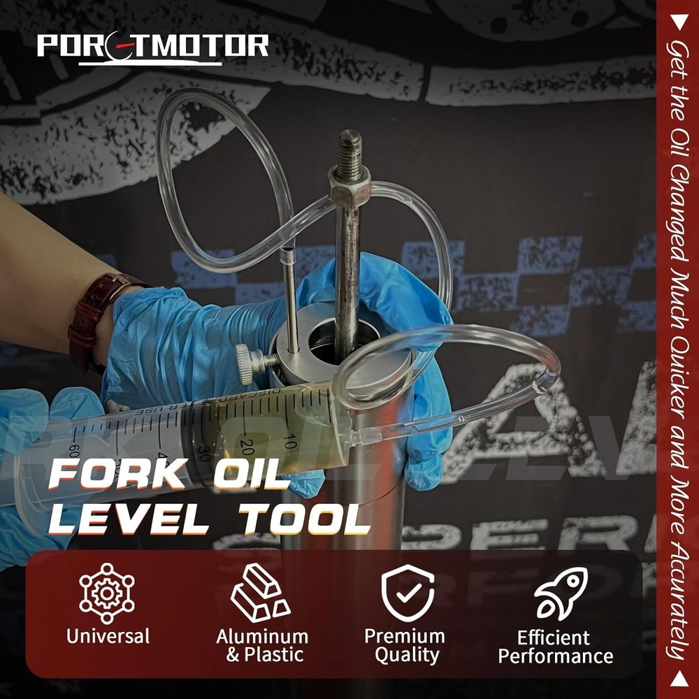 Motorcycle Fork Service Tool Kit, 3PCS Fork Maintenance Tool Set Fork Oil Lev...