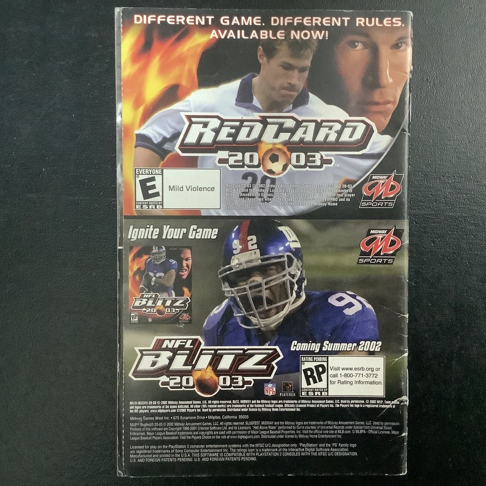 MLB Slugfest 2003 PS2 PlayStation 2 Instruction Manual Only
