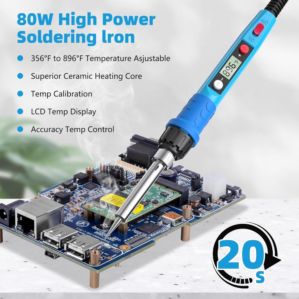 Digital Soldering Iron Kit 80W LCD