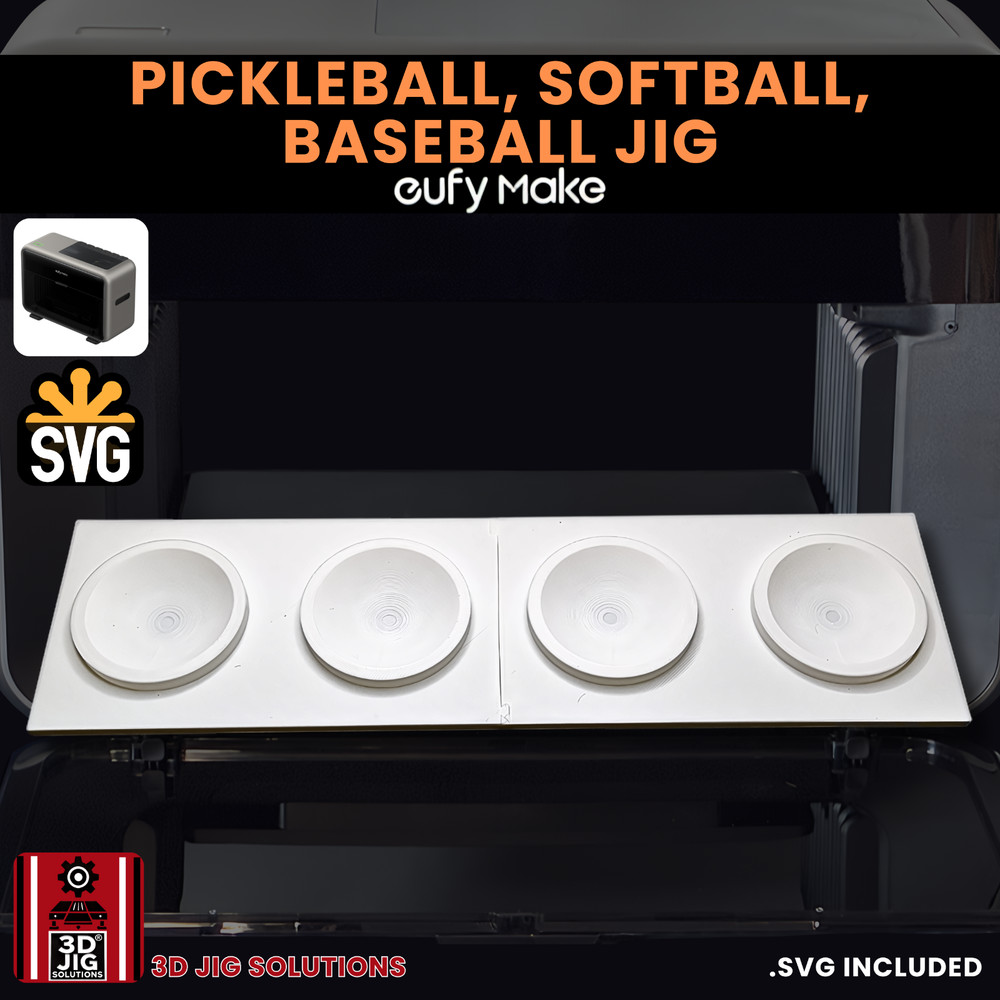 EufyMake E1 UV Printer Jig | Baseball Template