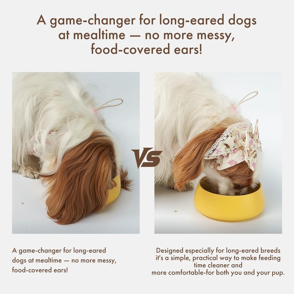 Soft Cotton Dog Headband for Cocker Spaniel, Cavalier, Springer - Adjustable ...