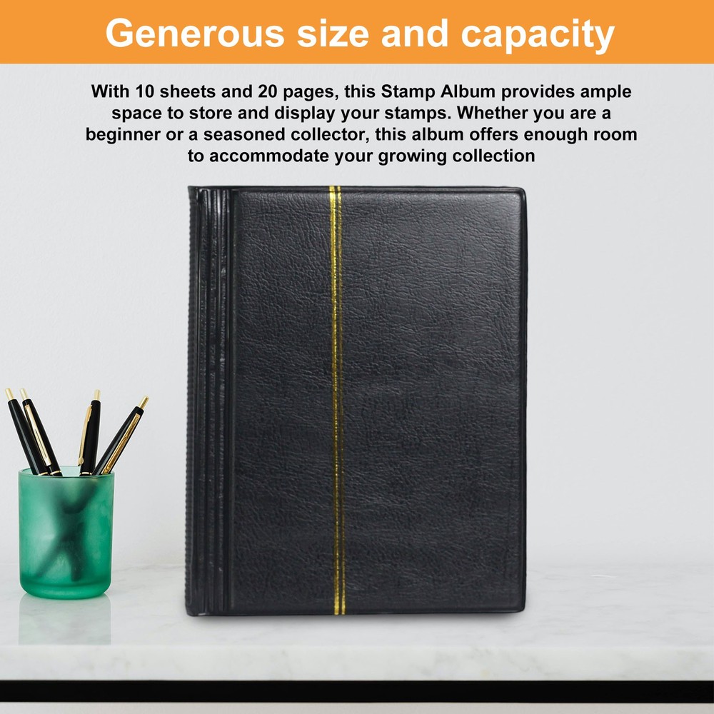 20-Sheet Stamp Storage Book, 10 Pages for Efficient Stamp Organization